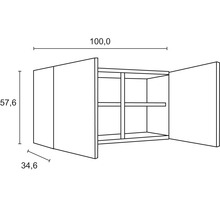 Dessin d''une armoire murale avec des dimensions.