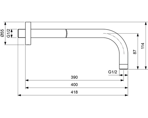 Dessin technique d''un robinet avec indications de dimension