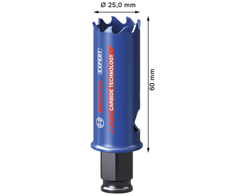 Scie cloche Bosch de 25 millimètres de diamètre et 60 millimètres de long