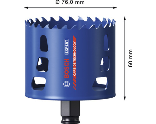 Scie cloche d''un diamètre de 76 millimètres et d''une hauteur de 60 millimètres