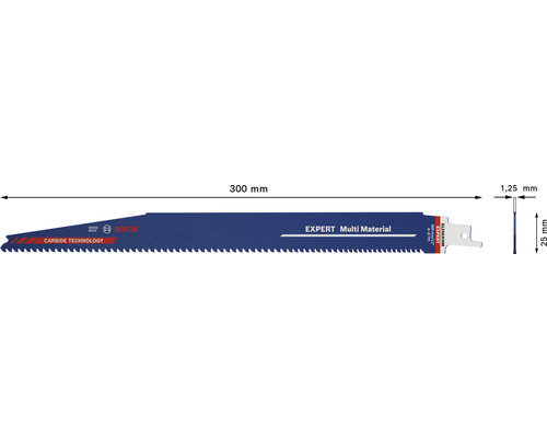 Bosch EXPERT Multi Material Säbelsägeblatt, 300 mm lang