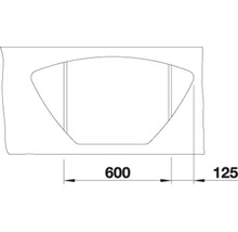 Dessin technique d'une découpe avec des dimensions de 600 et 125 millimètres.