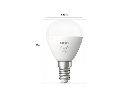 Lampe Philips Hue, dimensions 45 x 77 millimètres