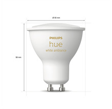 Philips hue Reflektorlampe White Ambiance dimmbar weiss GU10 2x 4,3W 2x 250 lm warmweiss- tageslichtweiss 2 Stk
