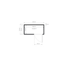 Gartenhaus Cubo 1 mit Fussboden 234 x 121 cm anthrazit