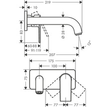 Dessin technique d''un robinet avec dimensions