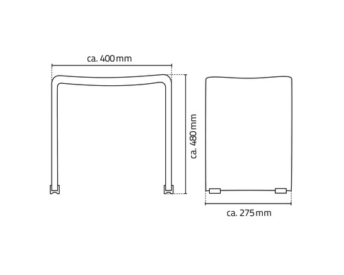 Dessin technique d''un porte-serviettes avec dimensions