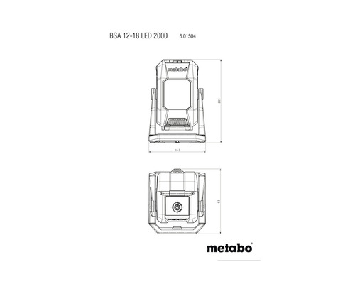 Metabo BSA 12-18 LED 2000 Lampe de chantier Plan coté
