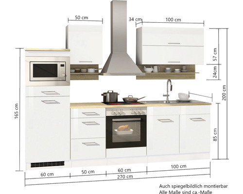 Cuisine équipée avec dimensions