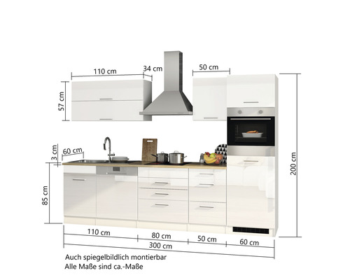 Cuisine complète avec dimensions pour la planification