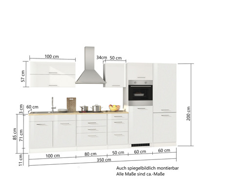 Cuisine équipée avec dimensions