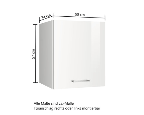 Küchenhängeschrank mit den Maßen 57 x 50 x 34 cm