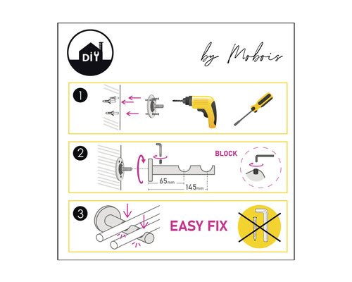 Instructions de montage pour une tringle à rideaux
