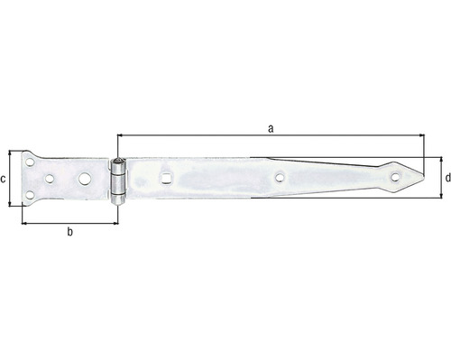 Image d''une penture avec des dimensions
