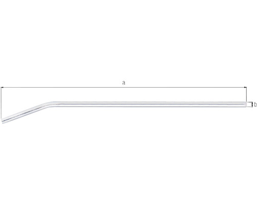 Tube métallique coudé avec indications de longueur a et b