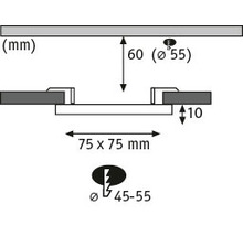 Dessin technique avec dimensions en millimètres