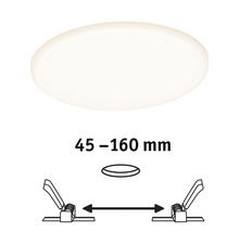 Spot encastrable au plafond avec indication de la taille
