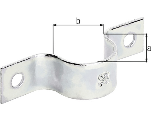 Collier de serrage avec indications de taille a et b