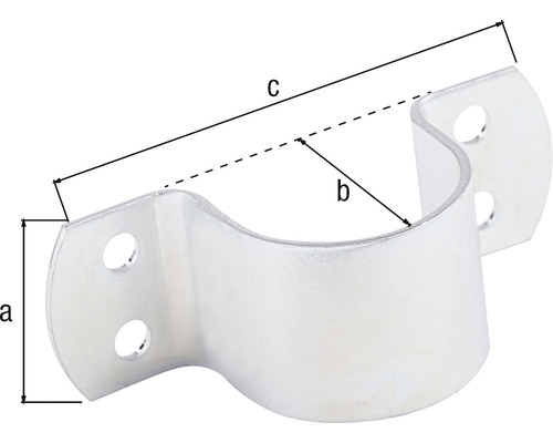 Image d''un collier de serrage avec les désignations a, b et c pour les dimensions