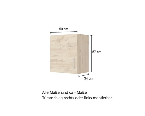 Armoire murale avec une porte et dimensions de 50 x 57 x 34 cm