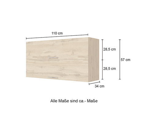 Élément mural avec deux portes et dimensions 110 x 57 x 34 cm
