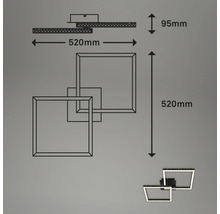 Plafonnier LED en plastique 2 x 9 W 1100 lm Ø 520 mm noir à intensité lumineuse variable-thumb-7