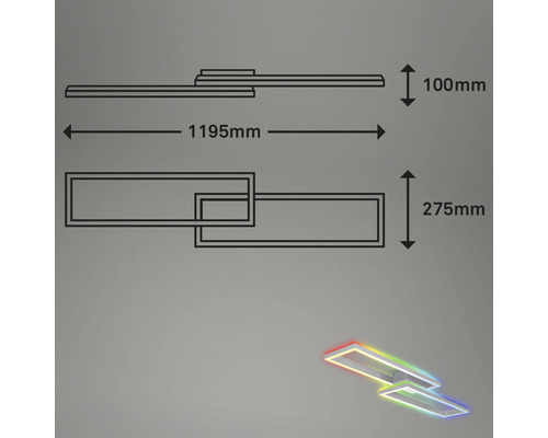 Technische Zeichnung der LED Deckenleuchte mit Maßangaben