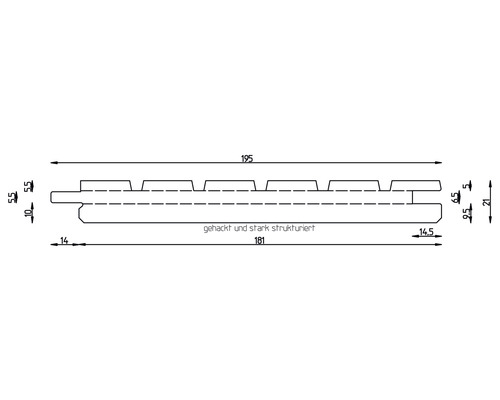 Dessin technique d''un bardage en bois avec cotes.