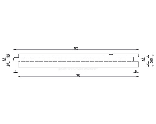 Dessin technique d''un revêtement en bois avec indications de dimensions