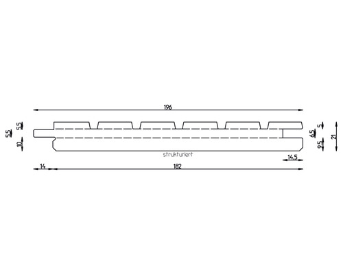 Dessin technique d''un profilé structuré avec indications de dimensions