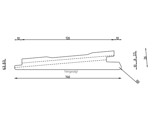 Dessin technique d''un profilé avec indications de dimensions
