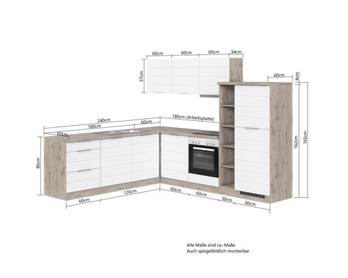 Cuisine équipée avec dimensions