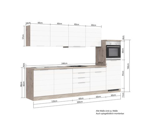 Cuisine équipée avec dimensions