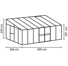 Serre adossée Vitavia Athena 11900 verre de sécurité trempé/ panneaux alvéolés 265,9x460,1 cm noir