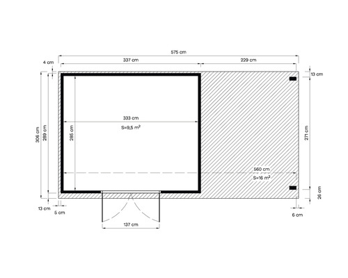 Plan avec dimensions d''un bâtiment