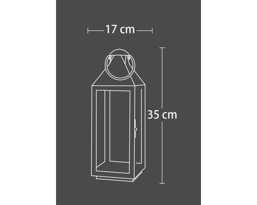 Schéma d''une lanterne mesurant 17 sur 35 centimètres.
