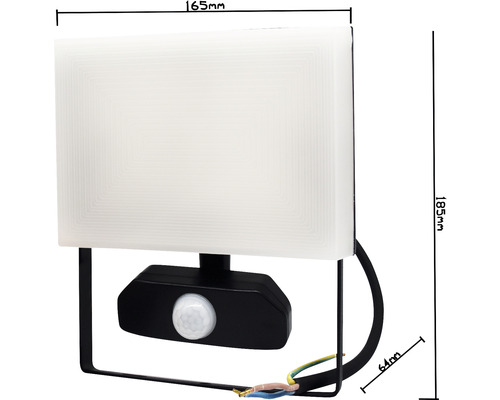 Luminaire extérieur avec détecteur de mouvement et dimensions 165 x 185 mm