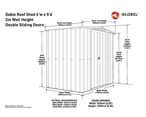 Dessin technique d''un abri de jardin à toit à deux pentes, dimensions et détails