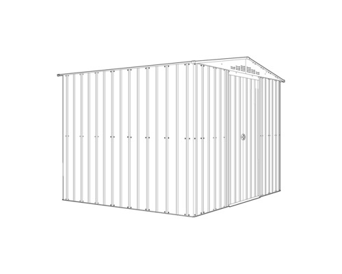 Abri de jardin métallique avec toit à pignon