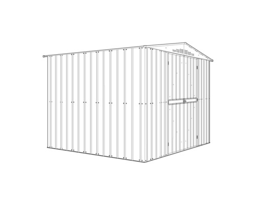 Abri de jardin en métal avec toit à deux pentes