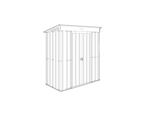 Image d''un abri de jardin avec une porte en acier