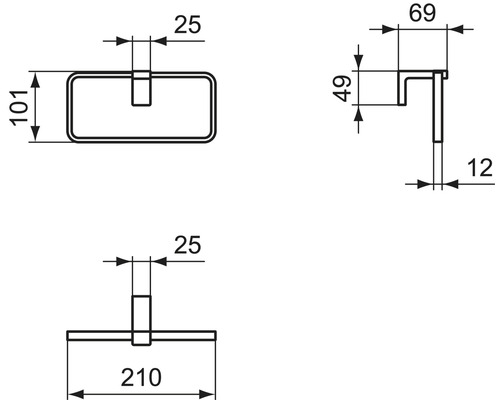 Dessin technique d''un porte-serviettes avec dimensions