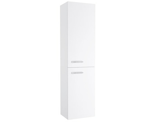 Armoire haute RAVAK Chrome droite lxhxp 39x150x29 cm blanc haute brillance Armoire haute avec deux portes et poignées horizontales