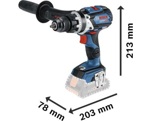 Visseuse-perceuse sans fil Bosch avec dimensions