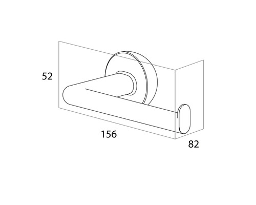 Schéma technique d''un porte-papier toilette avec dimensions