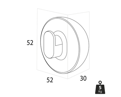 Zeichnung einer Wandgarderobe mit Maßangaben und Gewichtsangabe