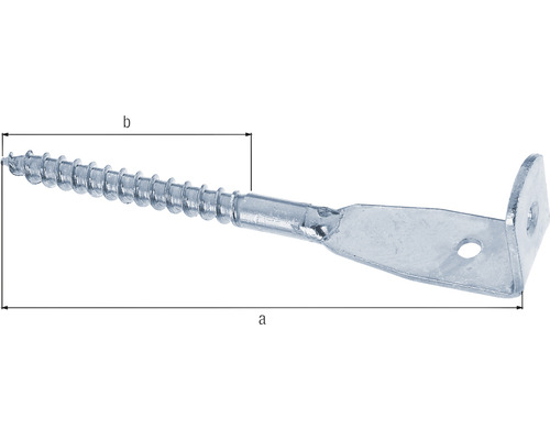 Winkelverbinder mit Schraube und Maßangaben