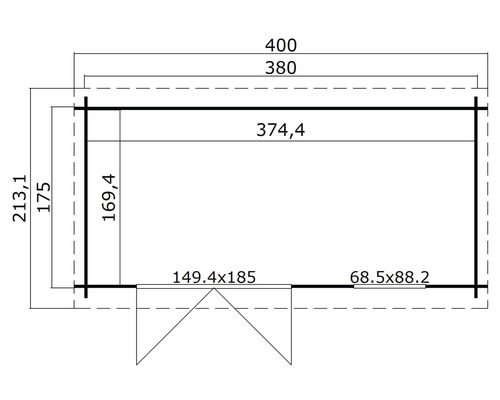 Plan d''un abri de jardin avec les dimensions