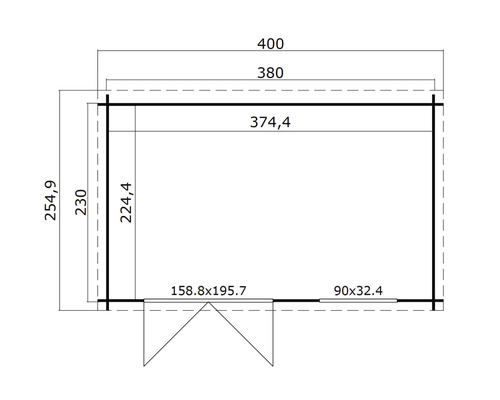Plan d''un abri de jardin avec dimensions.