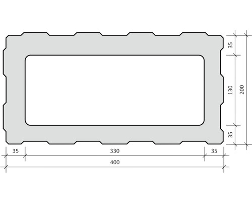 Illustration eines Betonrahmens mit Maßangaben